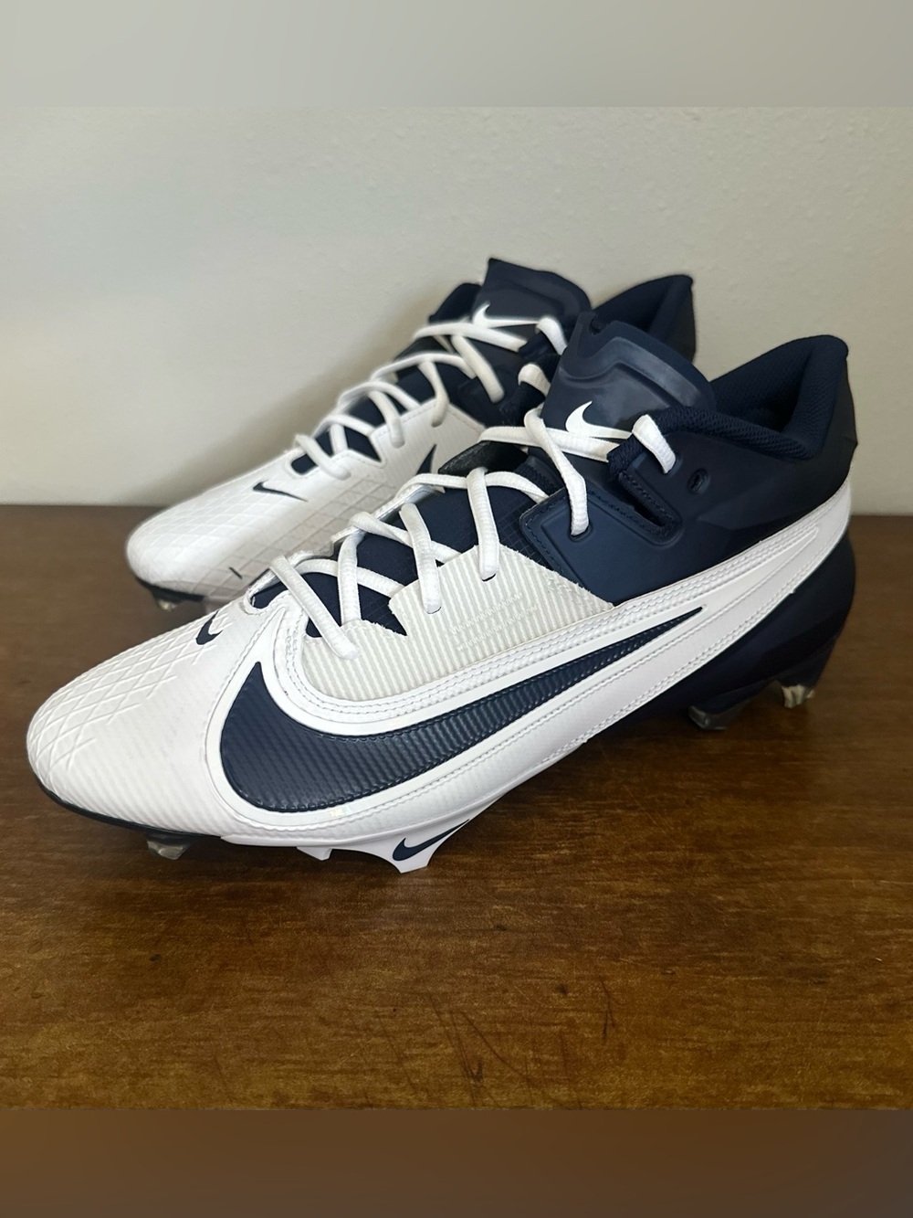 Size 12.5 Nike Vapor Edge Elite 360 2 Football Cleats White Navy Mens FD5713-400